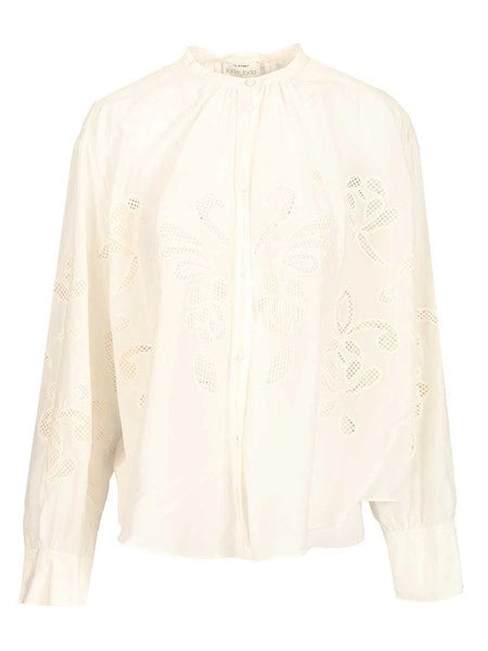 camicia bohemienne in voile con ricamo “lunamaris”