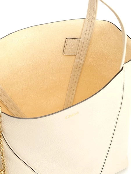 Borsa tote Chloé Spin grande in pelle martellata