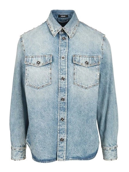 Camicia in denim con borchie