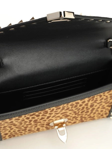 Borsa a tracolla Rockstud Mini in cavallino