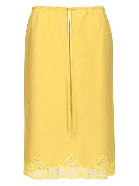 Gonna stile sottoveste con pizzo in cotone e seta
