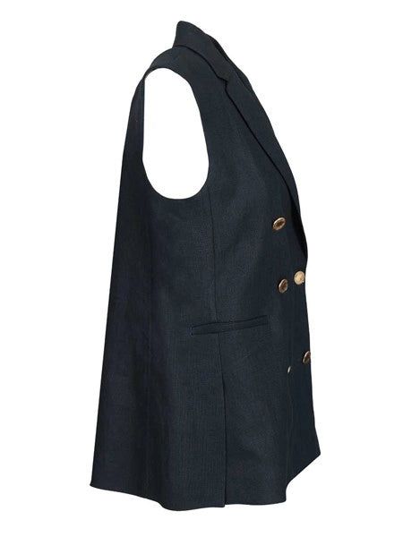 Gilet in stuoia di lino