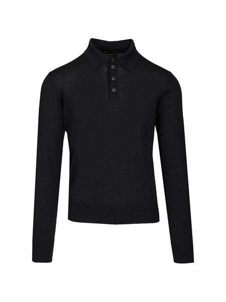 Polo maniche lunghe in lana
