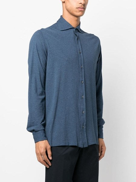 Camicia in jersey blu navy