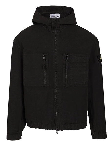 Overshirt con cappuccio in ripstop di cotone biologico