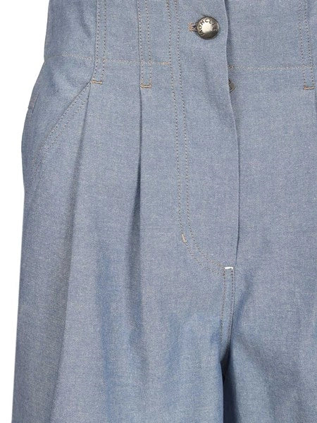 Shorts in cotone chambray