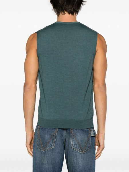 Gilet verde petrolio in lana