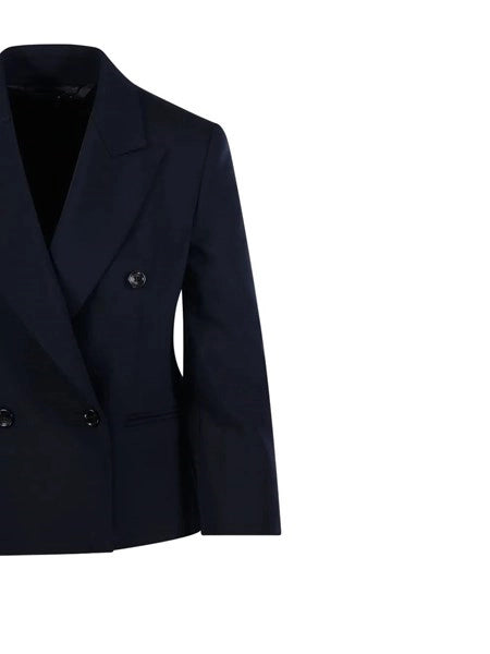 Blazer crop in tela di lana