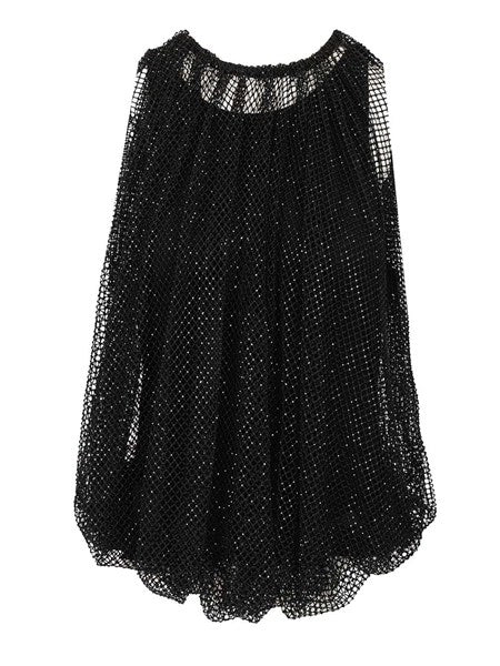 Top in rete con cristalli