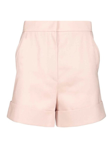 Short in tela di lana e seta