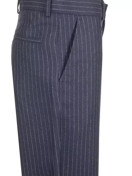 Pantaloni gessati in lana
