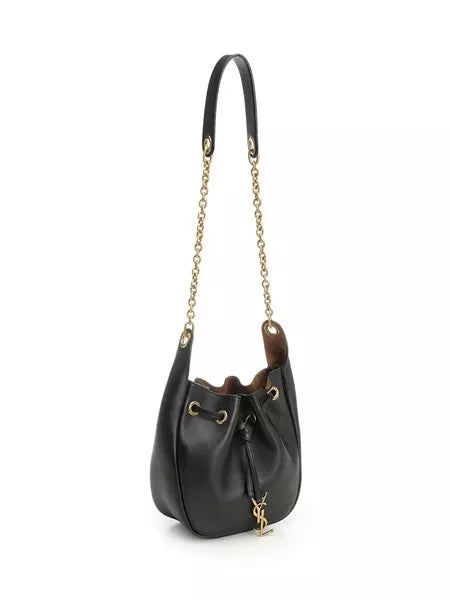 Borsa secchiello in pelle