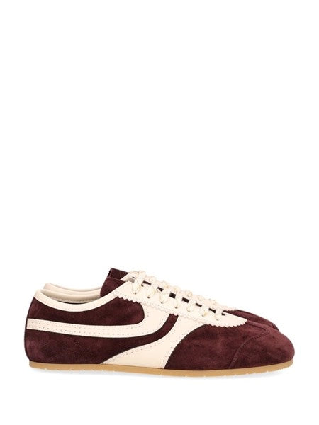 Sneakers in pelle scamosciata con finiture in pelle