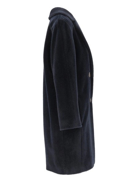 Cappotto midi in alpaca e lana