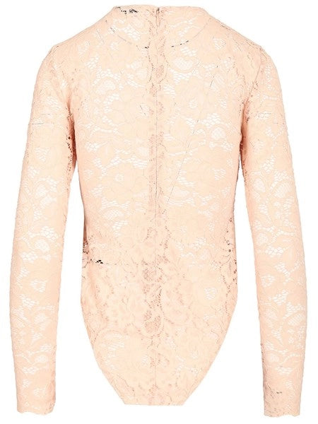 Body beige in pizzo floreale