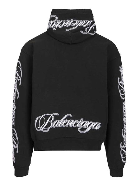 Felpa con cappuccio oversize Cursive