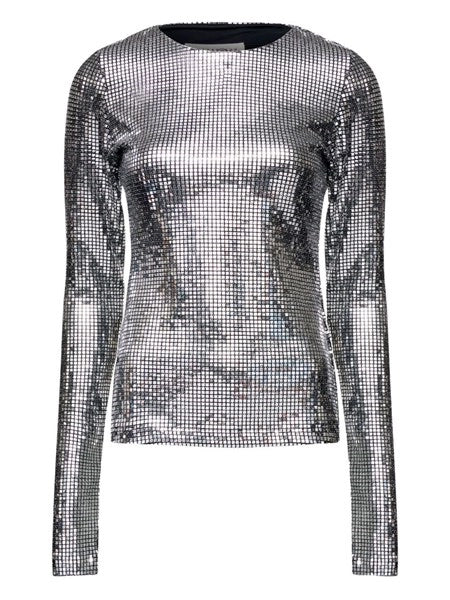 Maglia maniche lunghe argentata