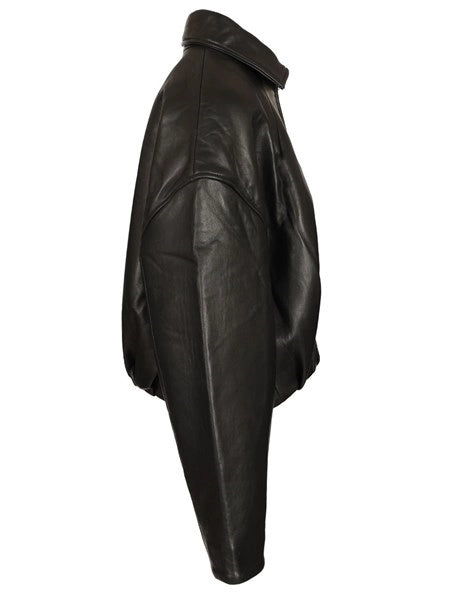 Giacca in pelle boxy