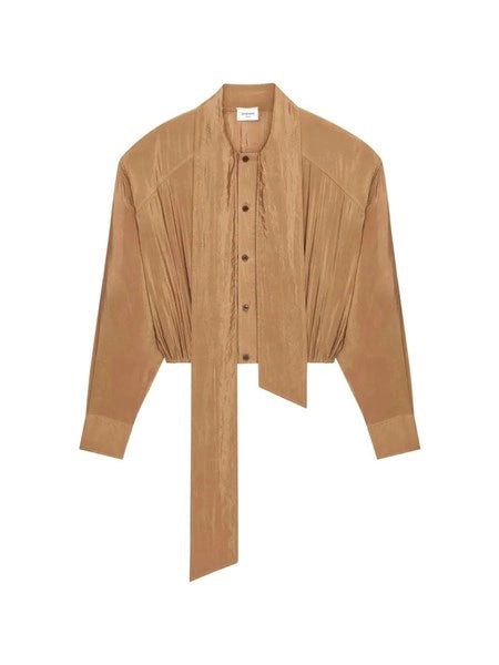 Blusa con collo lavallière