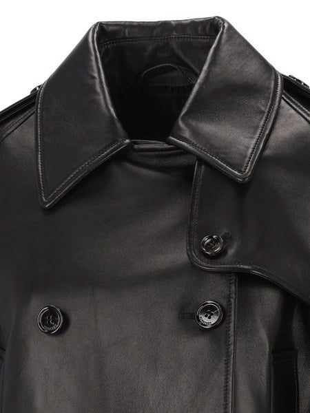 Giacca trench Mayfair cropped in pelle