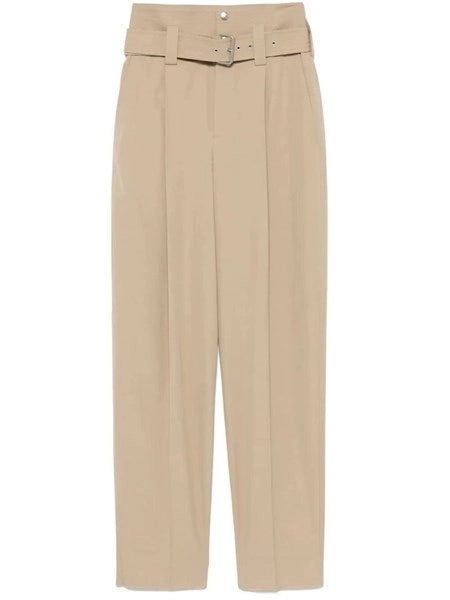 Pantaloni vita alta con cintura