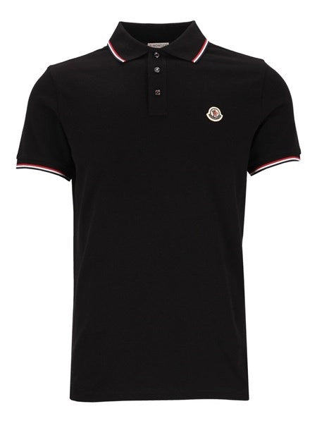 Polo in piquet di cotone con finiture tricolore