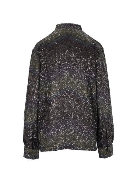 Camicia oversize con applicazione di paillettes