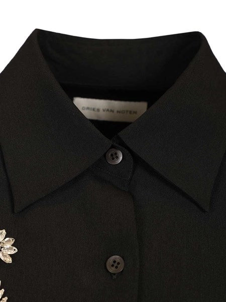 Camicia oversize con cristalli