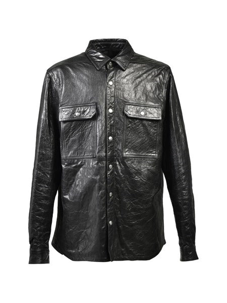 Giacca a camicia in pelle