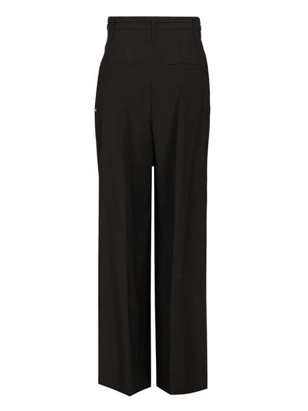 Pantalone ampio in lana stretch