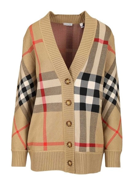 Cardigan in misto lana Check