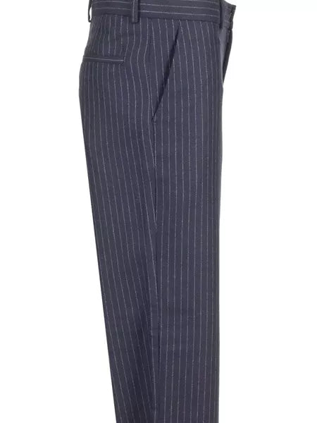 Pantaloni gessati in lana