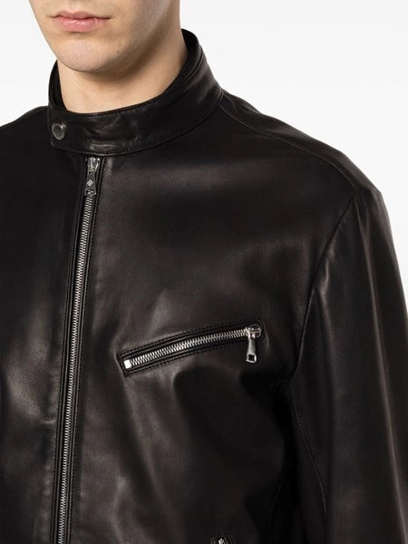 Giacca biker in pelle