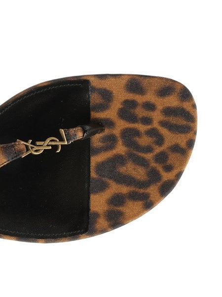 Sandali "CASSANDRA" in gros-grain stampa leopardo