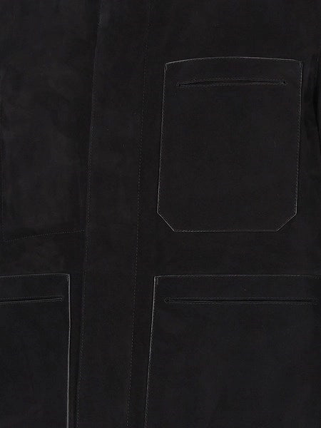 Filed jacket in suede