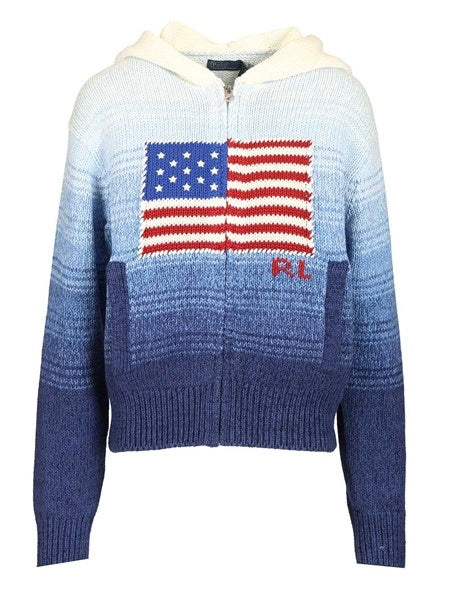 Maglia in cotone ombré con cappuccio