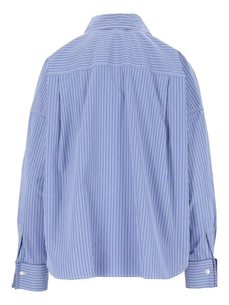 Camicia corta a righe in cotone