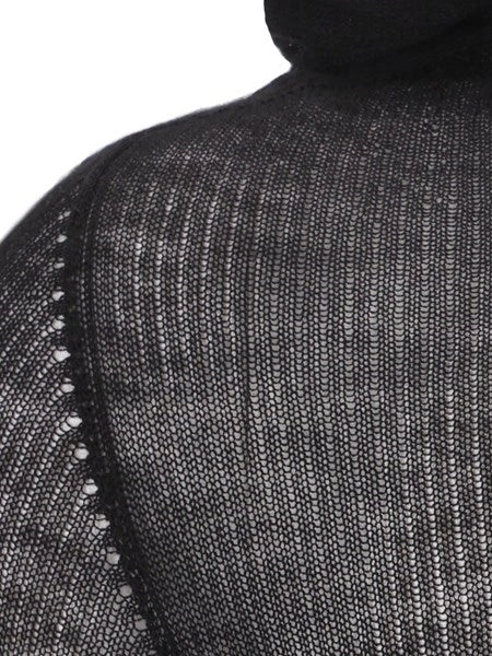 pullover con cappuccio in cashmere a coste