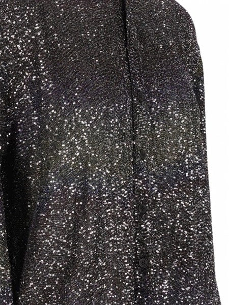 Camicia oversize con applicazione di paillettes