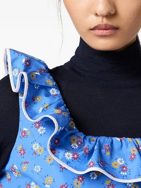 Maglia in popeline e lana
