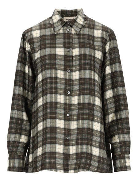 Camicia in twill di seta Check