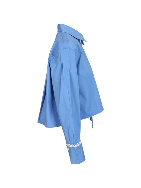Camicia in cotone con dettagli in pizzo