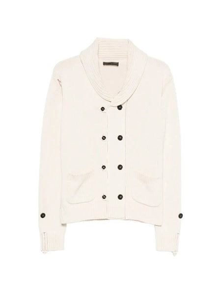 Cardigan doppiopetto con collo a scialle