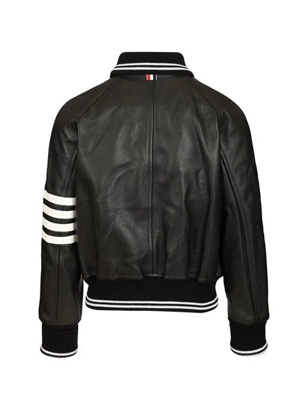 Giacca bomber 4-Bar in pelle