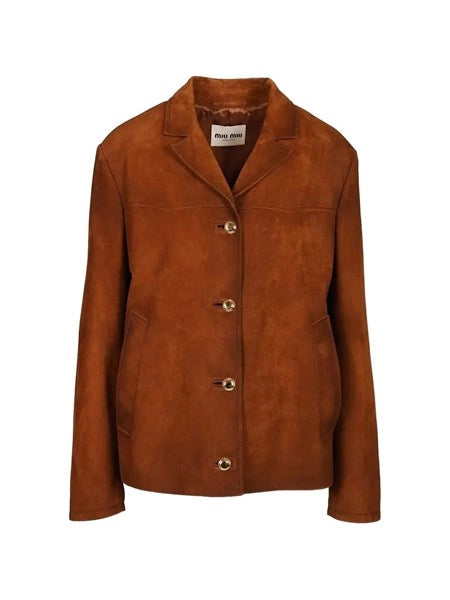 Giacca in pelle scamosciata