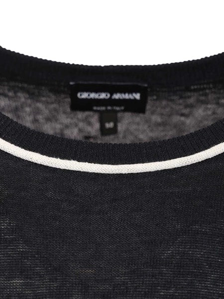 Maglia girocollo in lino e seta