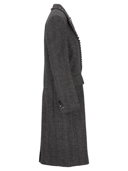 Cappotto doppiopetto resca con cristalli