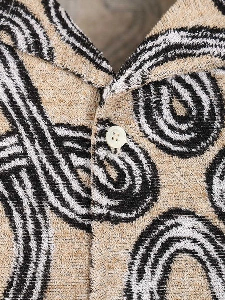 Camicia a maniche corte in spugna di cotone jacquard
