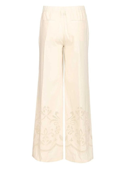 pantalone cropped in popeline con ricamo “lunamaris”