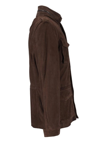 Field jacket in suede